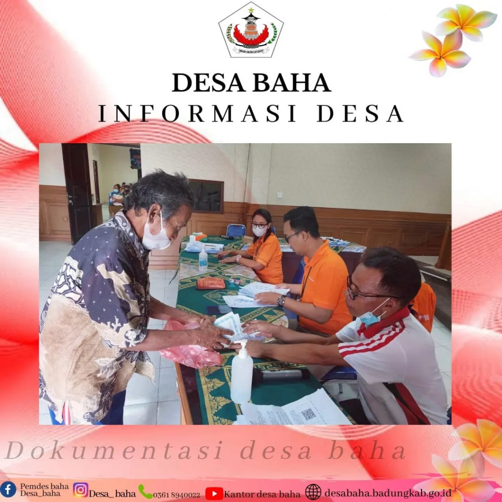 PT. Pos Indonesia menyerahkan Bantuan Langsung Tunai (BLT) Desa Baha